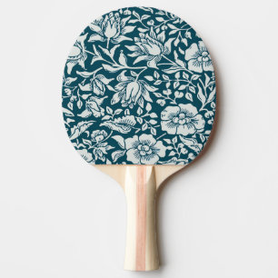 Raquete De Ping Pong Morris Vintage Padrão Floral Branco e Azul