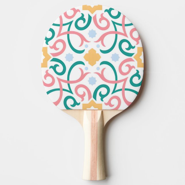 Raquete De Ping Pong Mosaico/pastel/primavera (Frente)