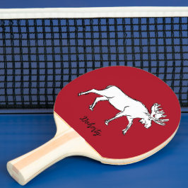 Raquete De Ping Pong Mose Vermelha e Branca