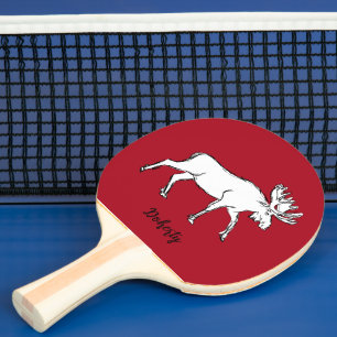 Raquete De Ping Pong Mose Vermelha e Branca