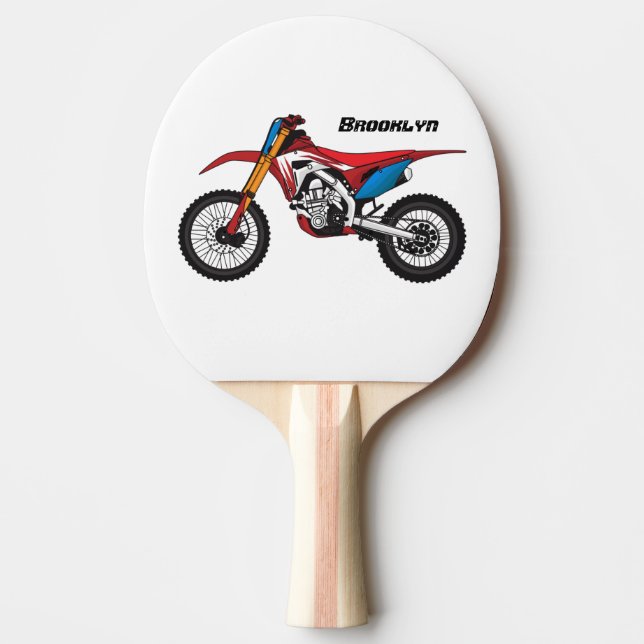 Raquete De Ping Pong Moto de terra vermelha (Frente)