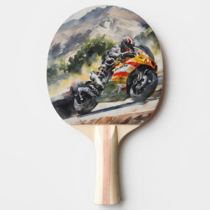 Raquete De Ping Pong Moto-moto que corria uma montanha acima