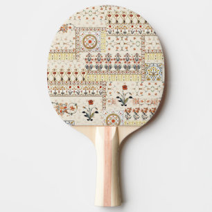Raquete De Ping Pong Mughal Floral Paisley: Elegância Digital Étnica.