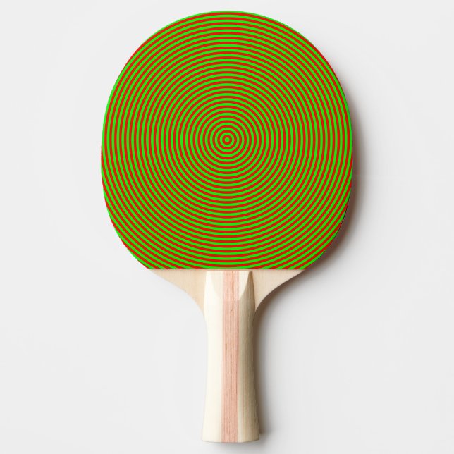Raquete De Ping Pong Muitos círculos vermelhos e verdes (Frente)