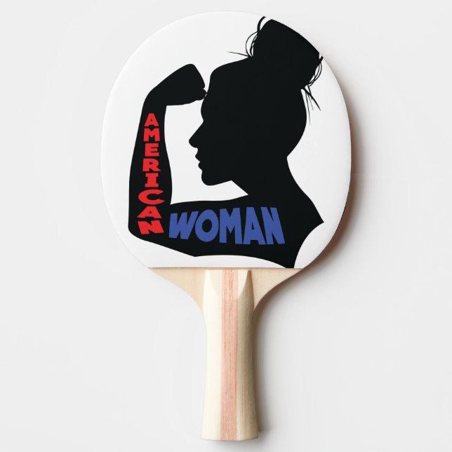Raquete De Ping Pong Mulher Americana (Frente)