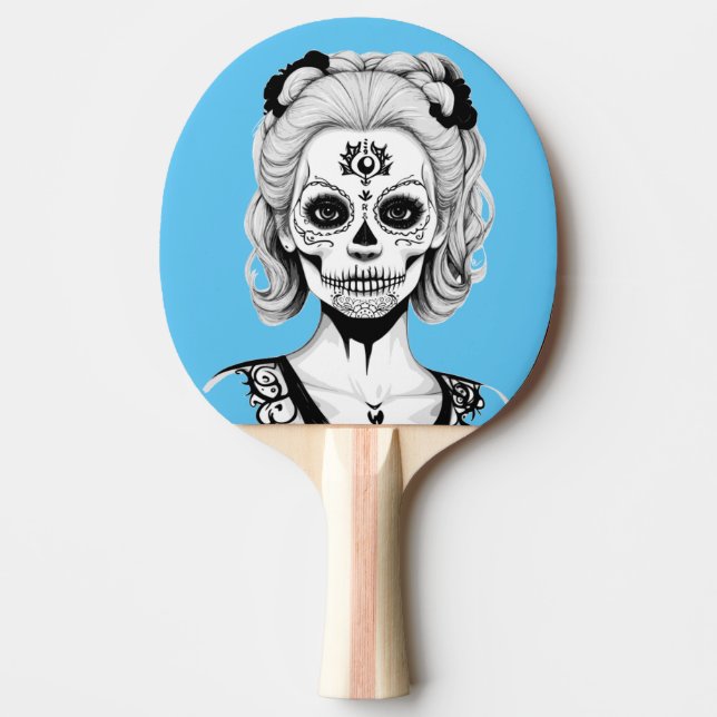 RAQUETE DE PING PONG MULHER DE CABEÇA-CRUZADA (Frente)