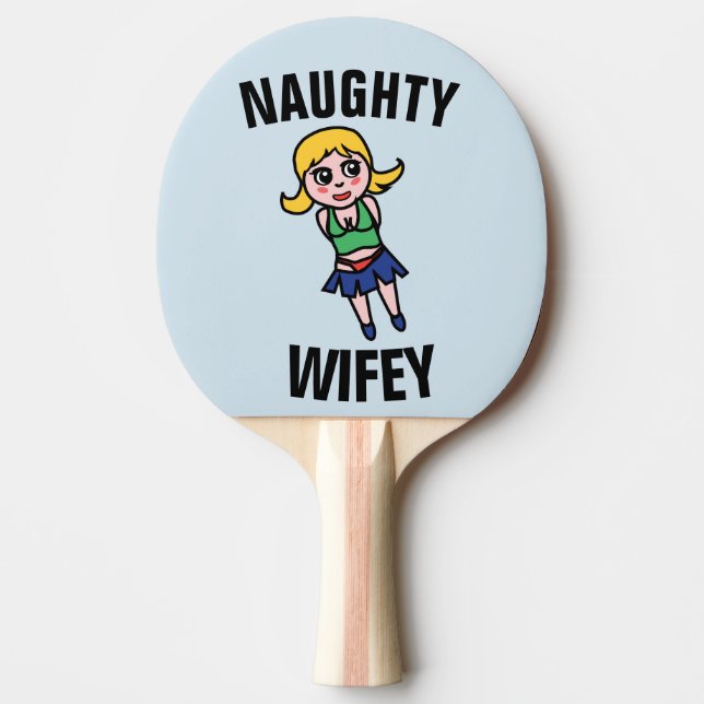 RAQUETE DE PING PONG MULHER ENGRAÇADA (WIFEY) (Frente)