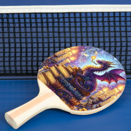 Raquete De Ping Pong Mystical Dragon Wizard Books