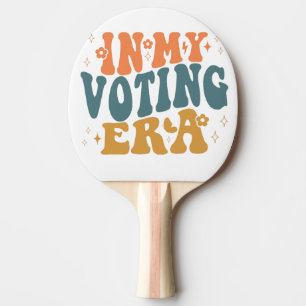 Raquete De Ping Pong Na Minha Época De Voto, Retro Wavy