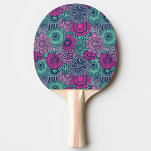 Raquete De Ping Pong Na moda brilhante padrão de flores lindas