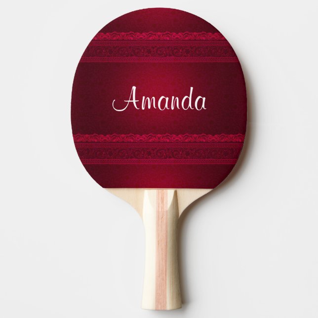 Raquete De Ping Pong Na moda de Fundo Vermelho Elegante e rico (Frente)