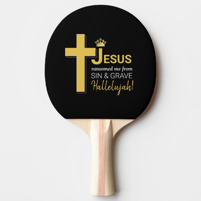 Raquete De Ping Pong Na moda JESUS ME RANSOMOU Cristão (Frente)