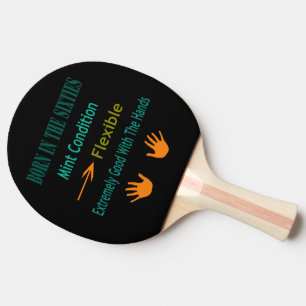 Raquete De Ping Pong Nascer Engraçado No Design Dos Anos 60,