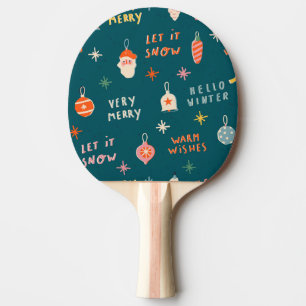 Raquete De Ping Pong Natais vintages 2020: Padrão Ornamental