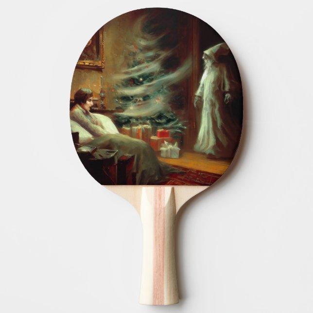 Raquete De Ping Pong Natal Carol Fantasma do Natal Presente (Frente)