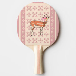 Raquete De Ping Pong Natal Fofo com Estampa de Corça Rosa