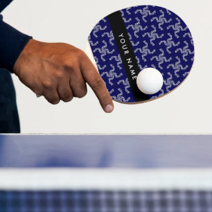Raquete De Ping Pong Natal Garland, Azul, Seu nome, Personalize
