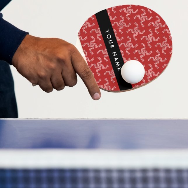 Raquete De Ping Pong Natal Garland, Red, Seu nome, Personalize (Insitu)