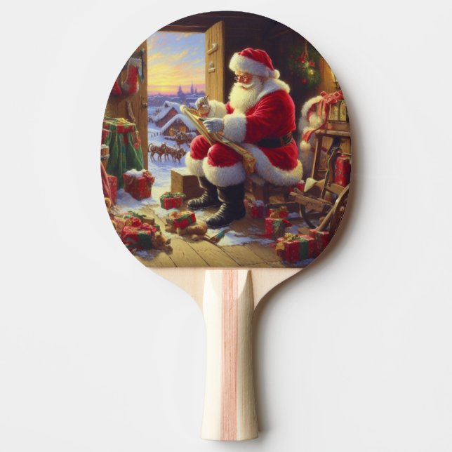 Raquete De Ping Pong Natal Papai Noel 2 (Frente)