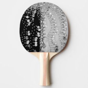 Raquete De Ping Pong Negra Clássica e Espinho-de-Prata