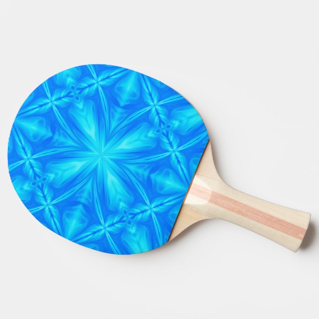 Raquete De Ping Pong Neon Blue Turquoise Psychedelic Cloudy Abstrato (Lateral)