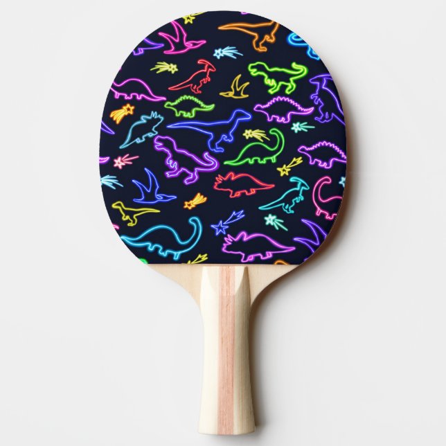 Raquete De Ping Pong Neon Dinossauros  (Verso)