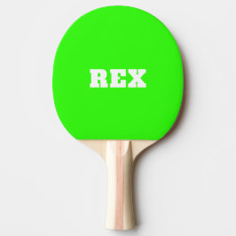 Raquete De Ping Pong Neon Green e White Modern Name Pet
