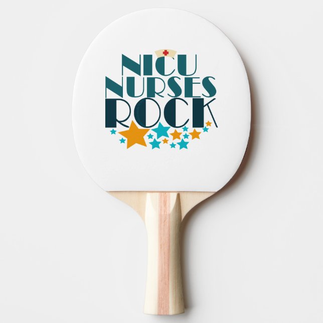 Raquete De Ping Pong NICU Enfermeiras Rock (Frente)