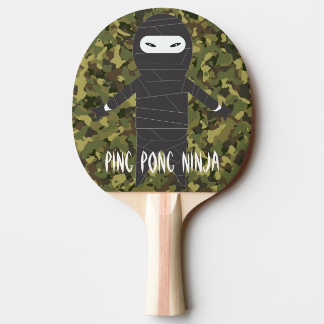 Raquete De Ping Pong Ninja Funny Smack Talk, Camo Divertido (Verso)