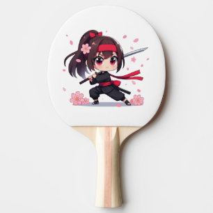 Raquete De Ping Pong Ninja guerreira bonita floresce