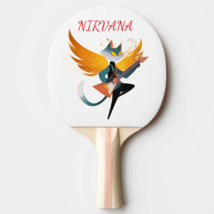 Raquete De Ping Pong Nirvana Gato com Guitarra & Asas – Travesseiro de