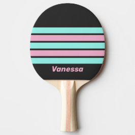 Raquete De Ping Pong Noite Retro Prisma Através da Faixa com Nome