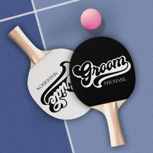 Raquete De Ping Pong Noiva Personalizada e Nome do Noivo Vintage