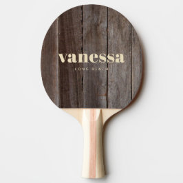 Raquete De Ping Pong Nome Clássico Minimalista Moderno de Tábuas Vintag