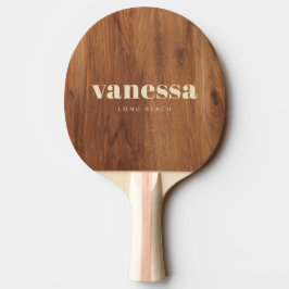 Raquete De Ping Pong Nome Clássico Minimalista Moderno em Madeira de Bo