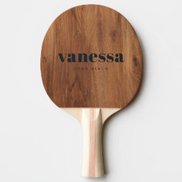 Raquete De Ping Pong Nome Clássico Minimalista Moderno Maple Wood BK