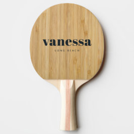 Raquete De Ping Pong Nome Clássico Moderno Minimalista Bambu Escuro