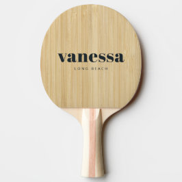 Raquete De Ping Pong Nome Clássico Moderno Minimalista Bambu Leve