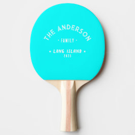 Raquete De Ping Pong Nome da Família Ciano Retro Elétrico à Beira-Mar V