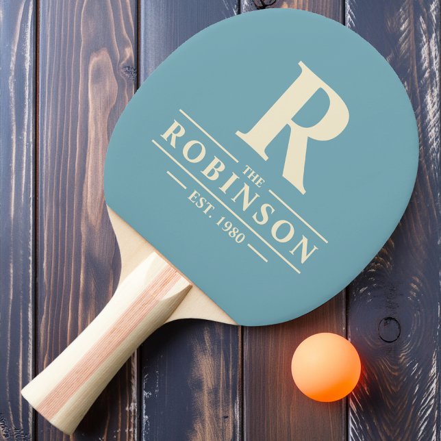 Raquete De Ping Pong Nome da família e Aquário Quente Inicial (Criador carregado)