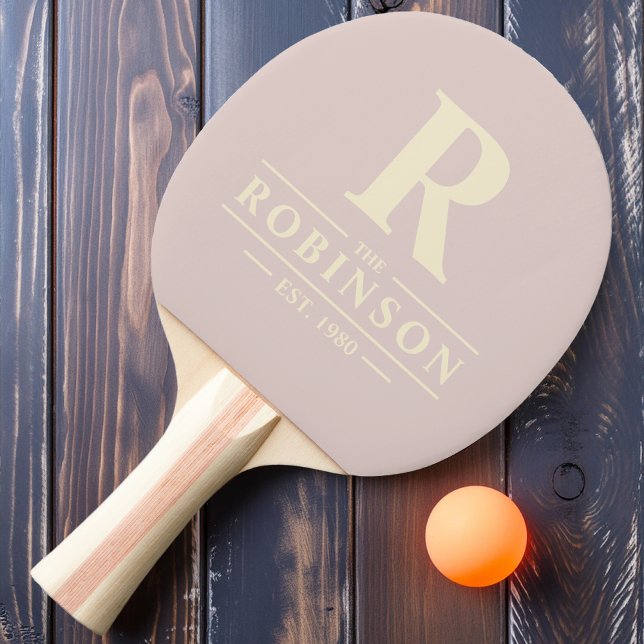 Raquete De Ping Pong Nome da família e Beijo de Lavanda inicial (Criador carregado)