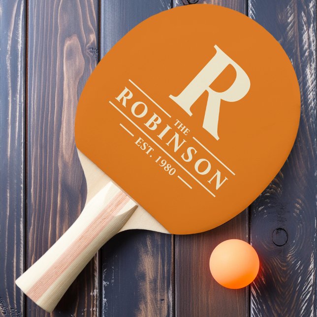 Raquete De Ping Pong Nome da família e Citros Quentes Iniciais (Criador carregado)