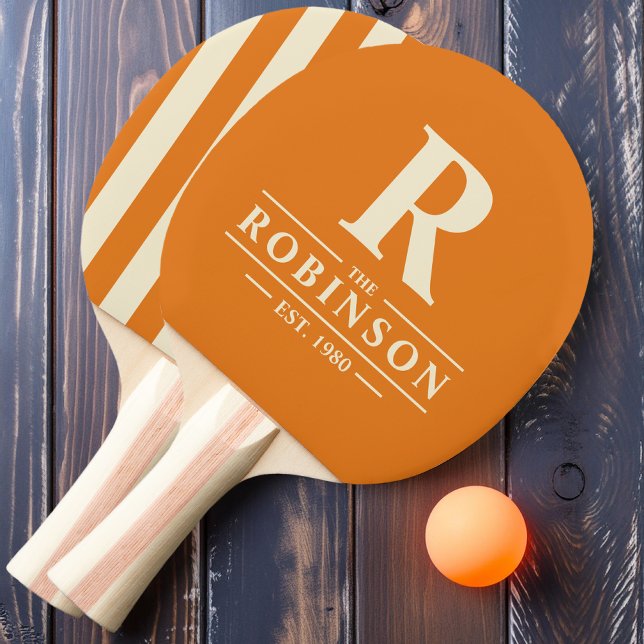 Raquete De Ping Pong Nome da família e Citrus Quente Quente Inicial de  (Criador carregado)