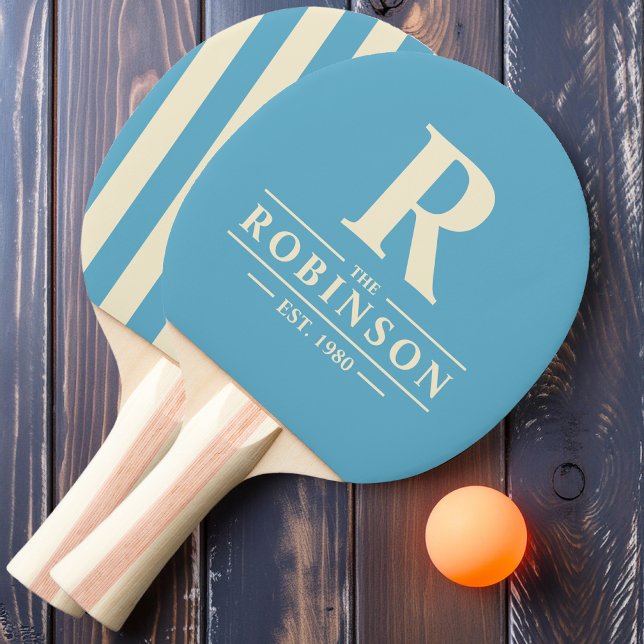 Raquete De Ping Pong Nome da família e Polo inicial Aqua Sky (Criador carregado)