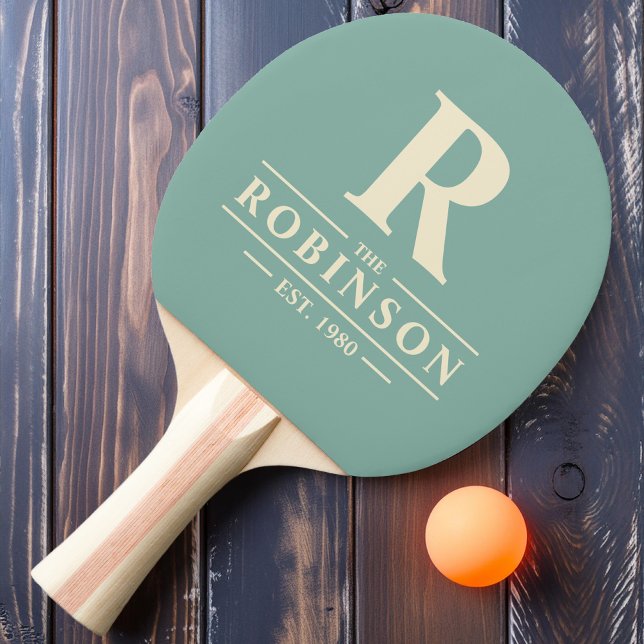 Raquete De Ping Pong Nome da família e Recife inicial de água (Criador carregado)