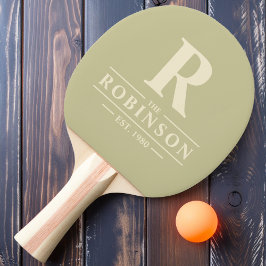 Raquete De Ping Pong Nome da família e Sage inicial de poeira