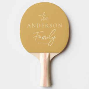 Raquete De Ping Pong Nome da Família Escrito à Mão do Nascer do Sol de 