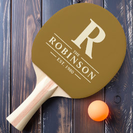 Raquete De Ping Pong Nome da Família & Inicial Deserto Quente