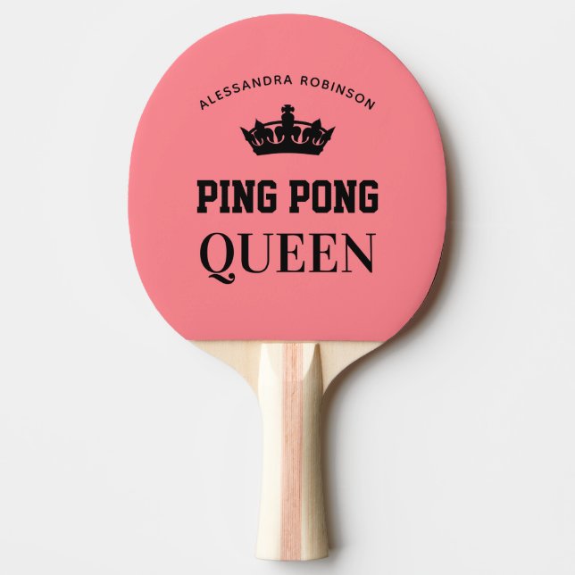 Raquete De Ping Pong Nome da Rainha Ping Pong personalizado (Frente)