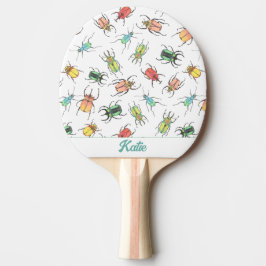 Raquete De Ping Pong Nome das Meninas dos Insetos Bonitos